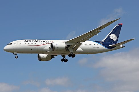 Déroutement cause pare-brise fêlé d'un avion de AeroMexico