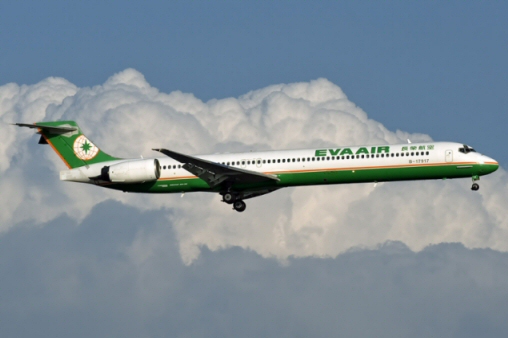 Un passager tente d'ouvrir la porte d'un avion de EVA Air