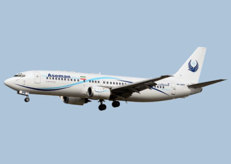 Retour cause problème de train d'un avion de Iran Aseman Airlines