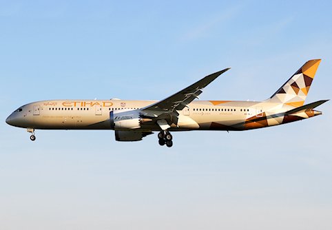 Urgence cause vibrations moteur d'un avion de Etihad Airways