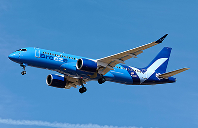 Impact de foudre en vol pour un avion de Breeze Airways