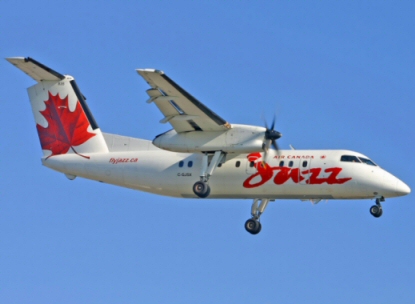 Sortie de taxiway au roulage d'un avion de Air Canada