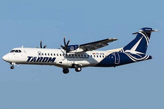 Sortie de taxiway à l'atterrissage d'un avion de TAROM