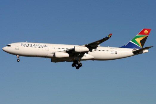 Blessés cause turbulences sur un avion de South African