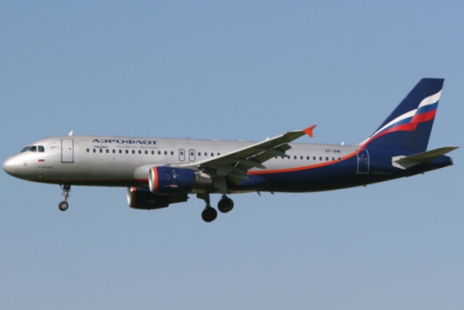 Retour cause problème moteur d'un avion de Aeroflot