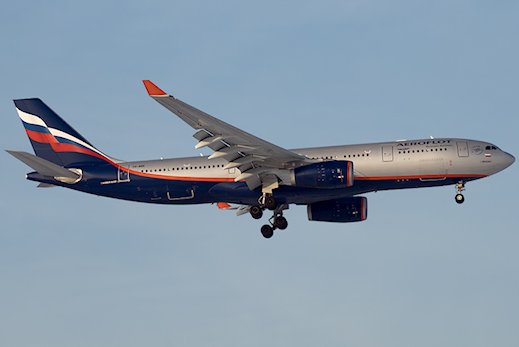 Demi-tour cause pare-brise fêlé d'un avion de Aeroflot