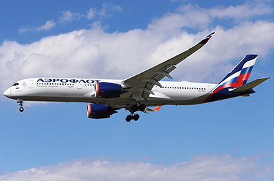 Urgence cause fuite hydraulique d'un avion de Aeroflot