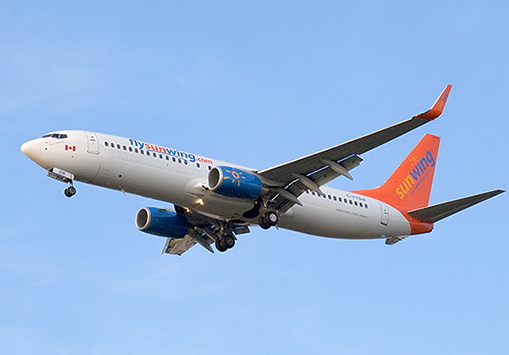 Déroutement déséquilibre de carburant d'un avion de Sunwig