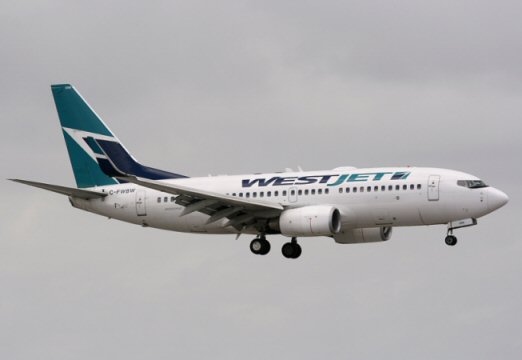 Déroutement cause train d'un avion de WestJet Airlines