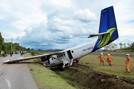 Sortie de piste au poser d'un avion de MASwings