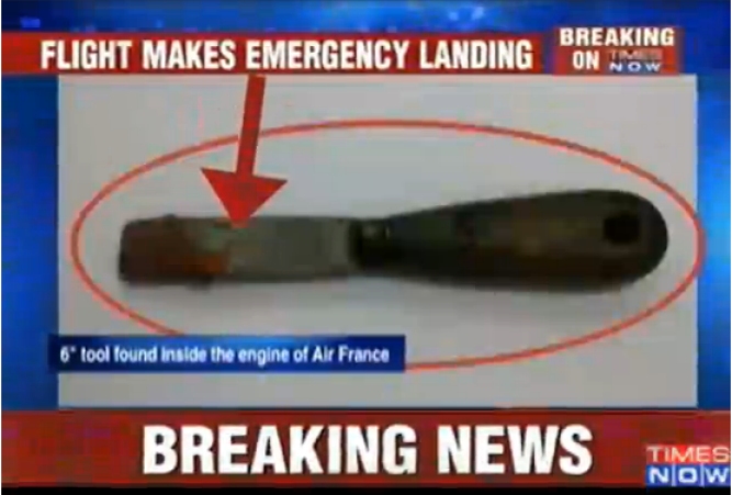 Retour cause problème moteur d'un avion de Air France