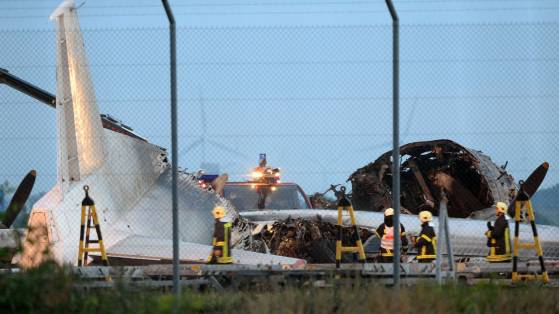 Un avion-cargo de Ukraine Air Alliance prend feu au sol