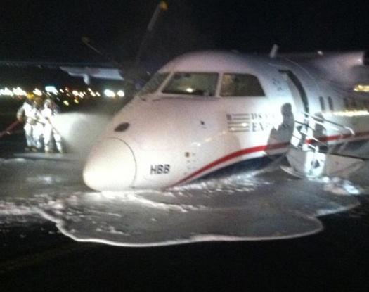 Atterrissage sur le ventre d'un avion de US Airways