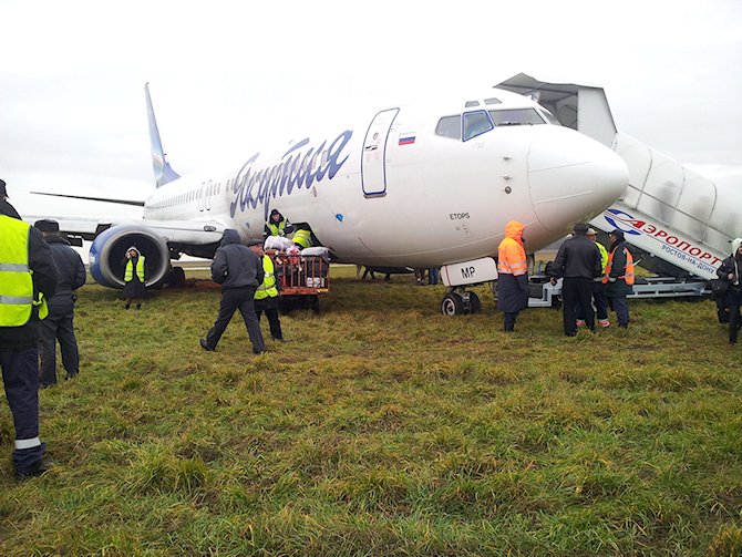 Sortie de piste au poser d'un avion de Yakoutia