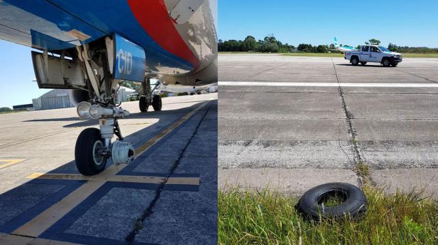 Un avion de Austral perd une roue au roulage sur un taxiway