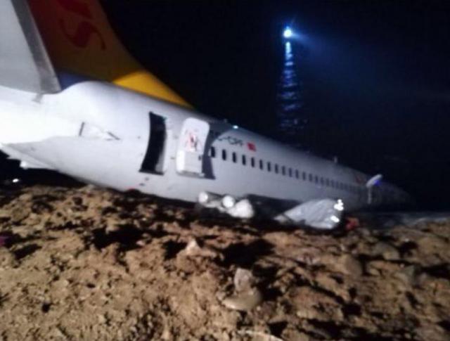 Sortie de piste à l'atterrissage d'un avion de Pegasus Airlines