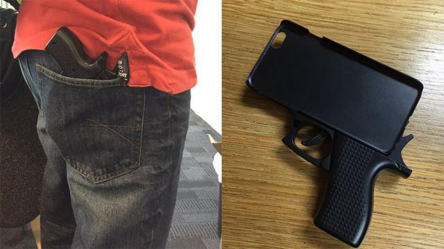 L'idiot de la semaine porte un iPhone pistolet à l'aéroport