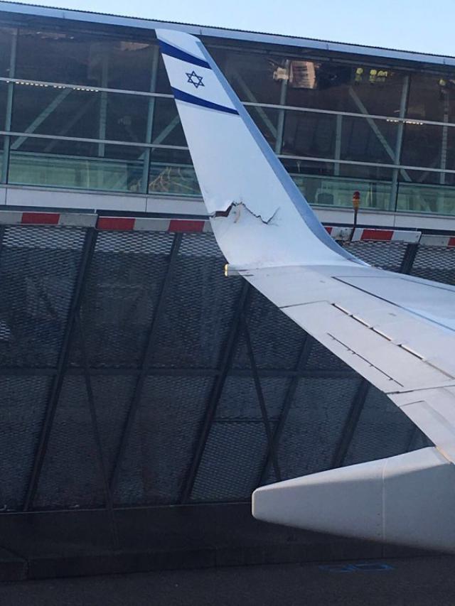 L'aile d'un avion de El Al endommagée au repoussage