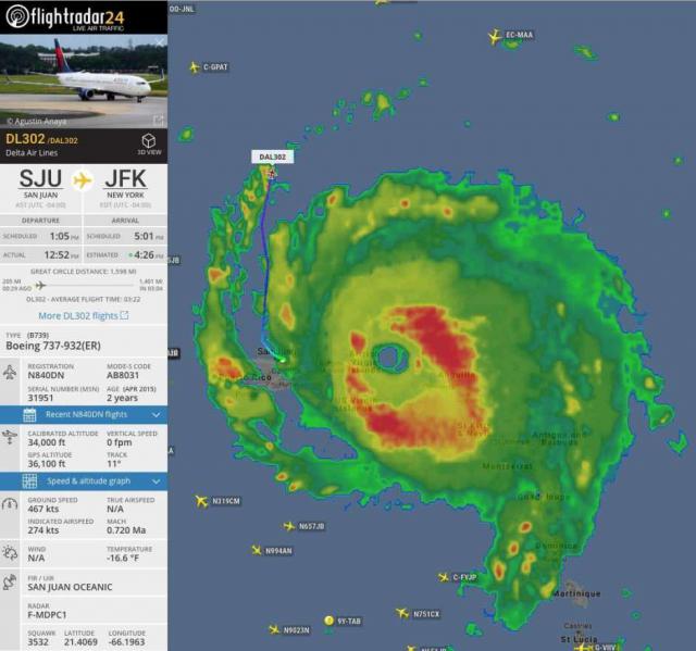 Un avion de Delta Airlines échappe à l'ouragan Irma