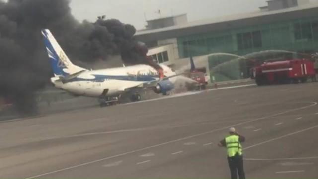 Un avion de SCAT Airlines prend feu après atterrissage