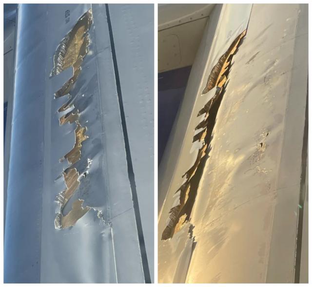 Un avion de United Airlines vole avec une délamination de l'aile