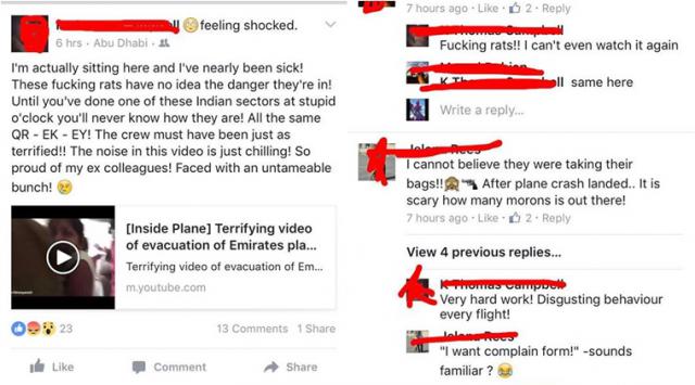 Publication raciste contre les passagers indiens de Emirates