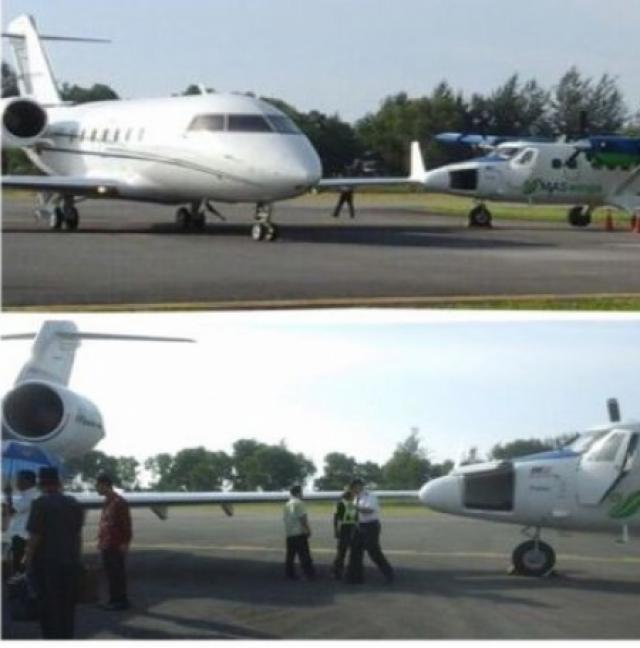 Un jet privé heurte le nez d'un avion de MASWings