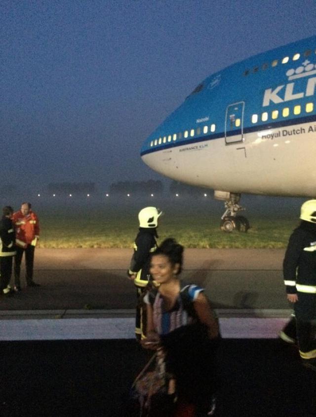 Sortie de piste à l'atterrissage d'un avion de KLM