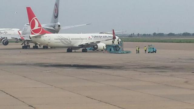 Un avion de Turkish Airlines endommagé dans un incendie