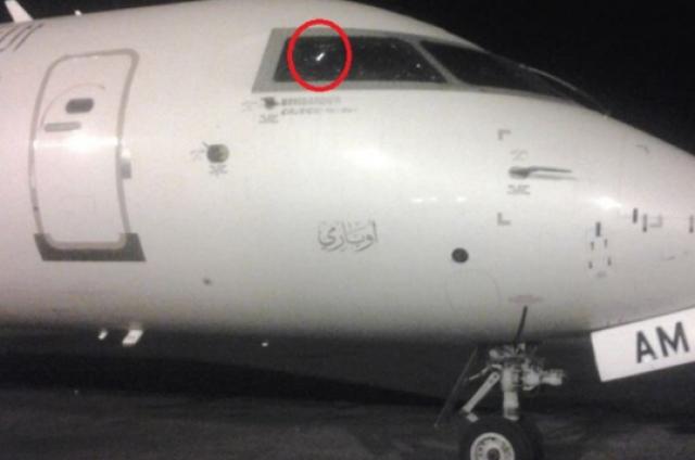Déroutement pare-brise fêlé d'un avion de Libyan Airlines