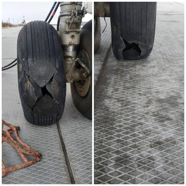Double éclatement de pneu au poser d'un avion de IrAero