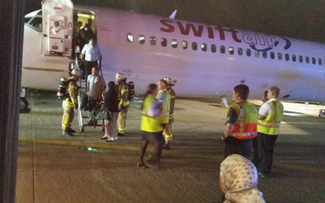 Problème de roue au départ pour un avion de Swiftair