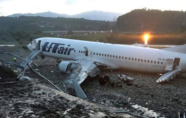 Violente sortie de piste à l'atterrissage d'un avion de UTAir