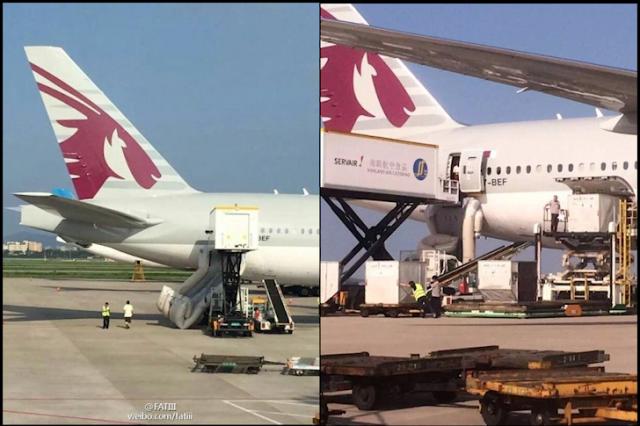 Ouverture inopinée de toboggan sur un avion de Qatar Airways