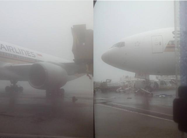 Un avion de Singapore Airlines heurte une passerelle mobile