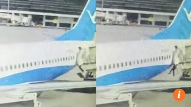 Une hôtesse de l'air tombe d'un avion de Xiamen Airlines