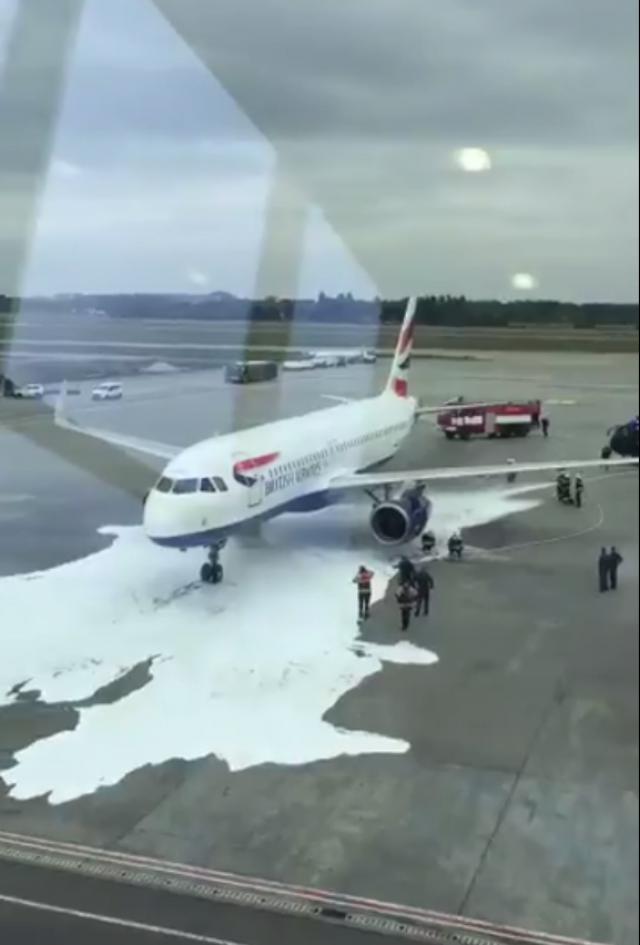 Alerte cause fumée sur le train d'un avion de British Airway