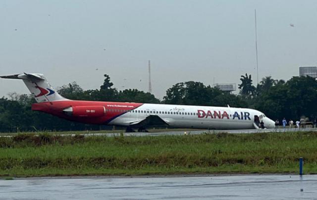 Sortie de piste à l'atterrissage d'un avion de Dana Air
