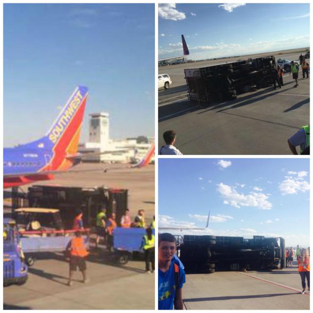 Un avion de Southwest renverse un camion de catering