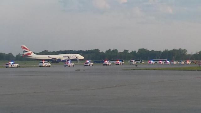 Déroutement cause alerte à la bombe d'un avion de British