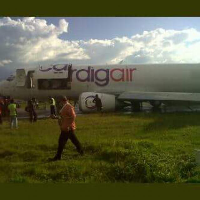 Sortie de piste au poser d'un avion de Cardig'Air