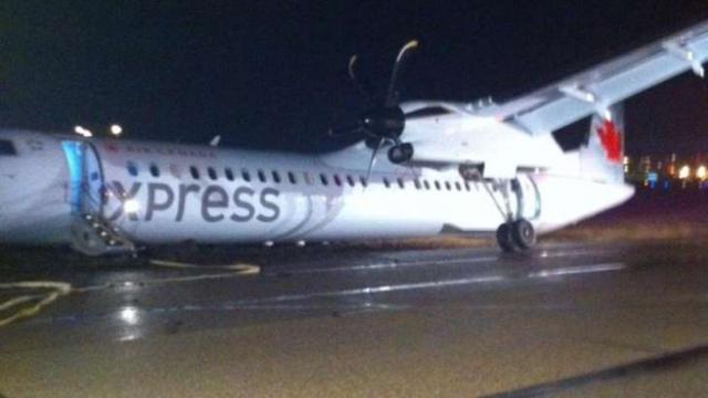 Rupture de train au poser d'un avion de Air Canada