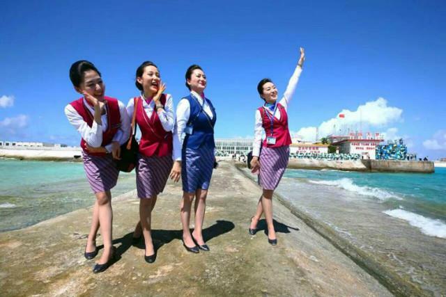 Des hôtesses pour revendication territoriale en mer de Chine