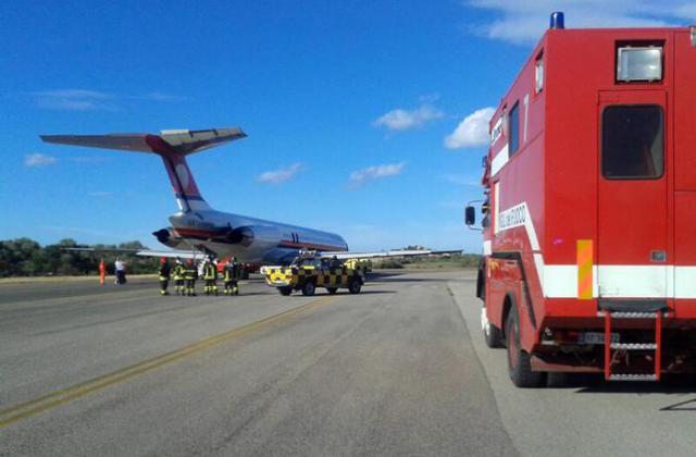 Freinage cause dégagement de fumée d'un avion de Meridiana