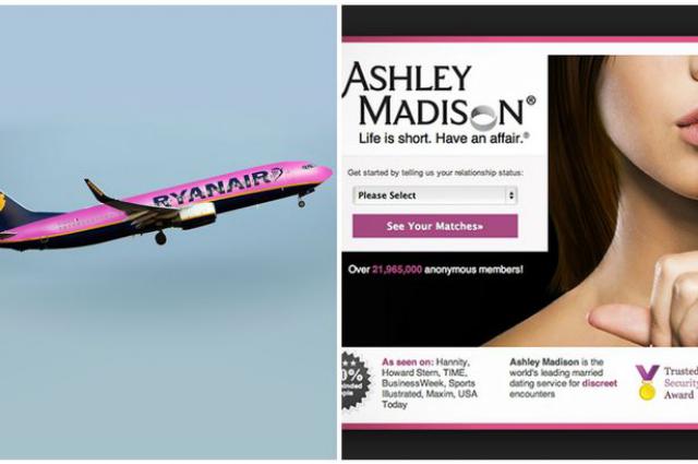 Les avions roses de Ryanair pour le site Ashley Madison