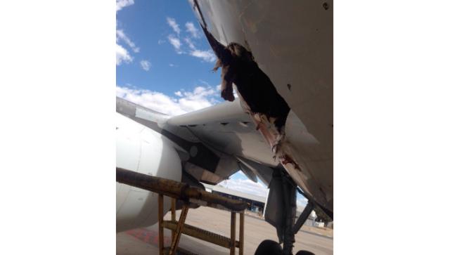 Violent choc aviaire au poser d'un avion de Air Namibia