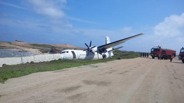 Sortie de piste au poser d'un avion de Jubba Airways